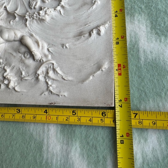 Antique Francois Duquesnoy Paris 1892 neoclassical Nymph and Putti marble plaque - Picture 7 of 10